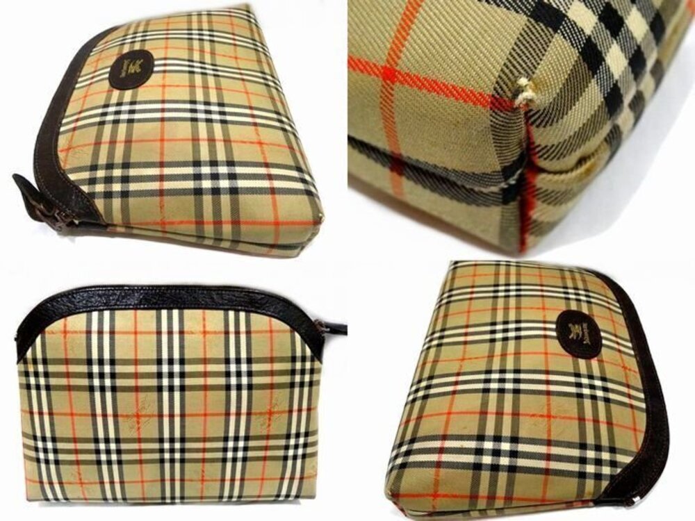 Burberry s clutch bag Nova brown beige Check Clutch Shoulder Brown Tan